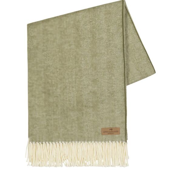 Lands Downunder Other - Lands Downunder Italian Herringbone Throw Thyme Green 51x67 NWT Made in Italy